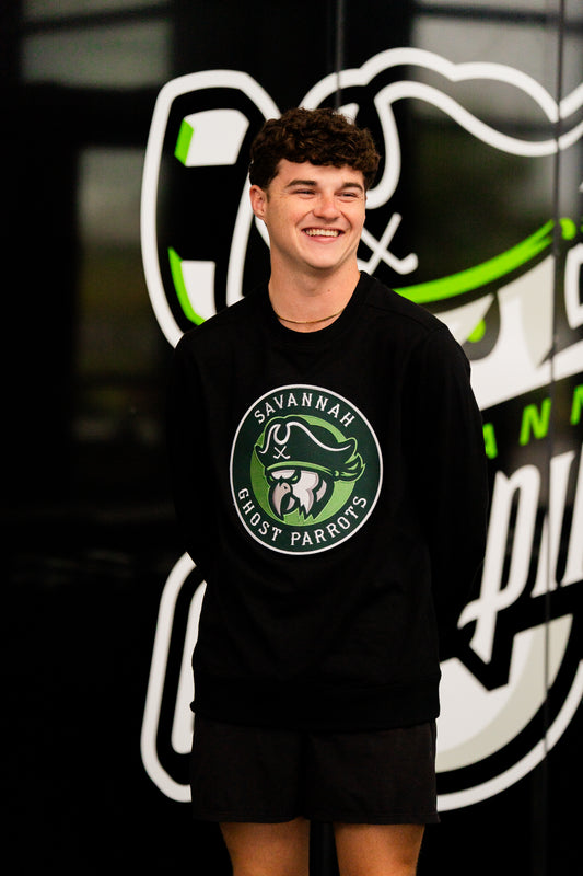 Savannah Ghost Parrots Black Crest Crewneck