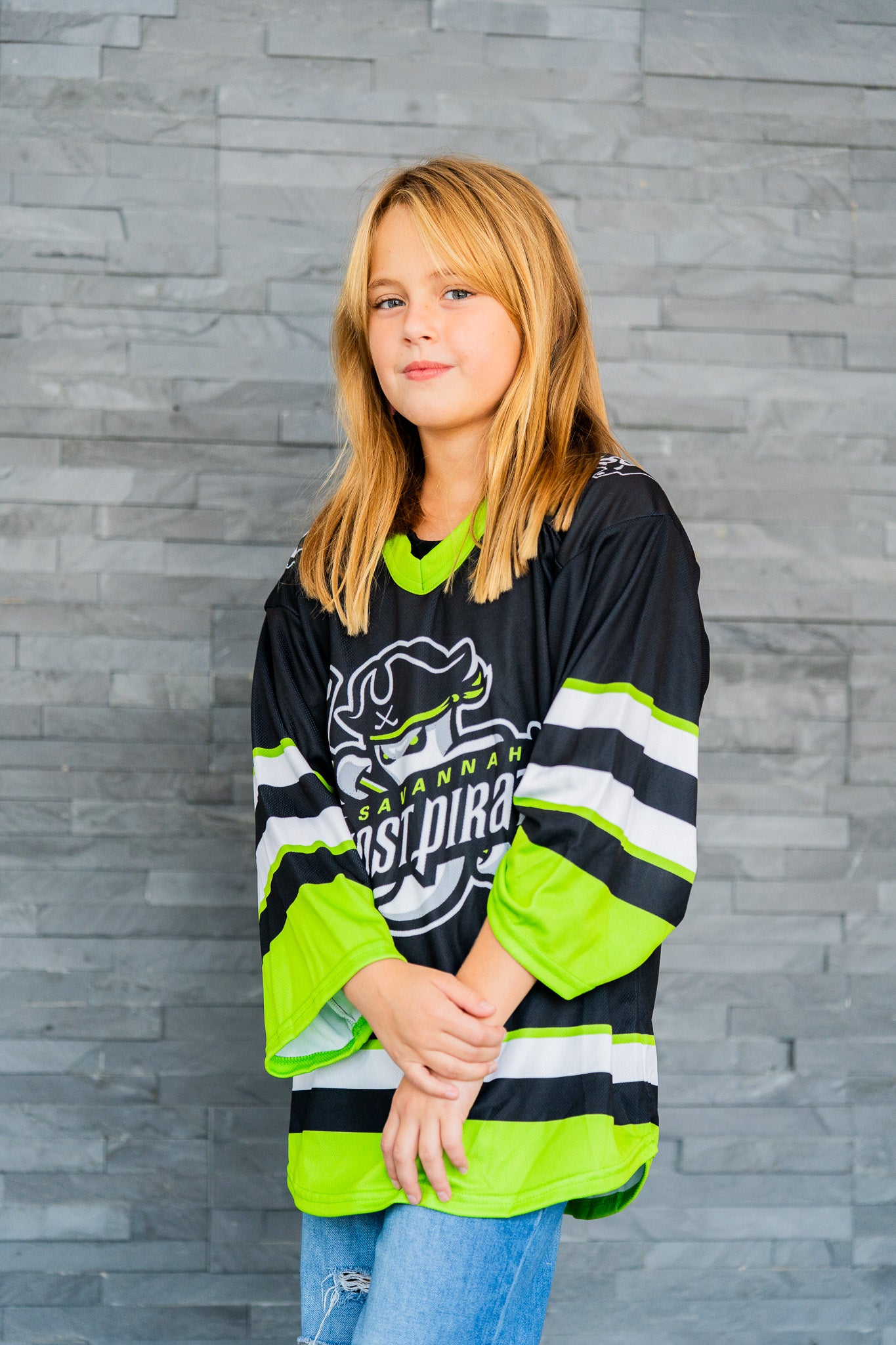 Savannah Ghost Pirates Youth Black Sublimated Jersey