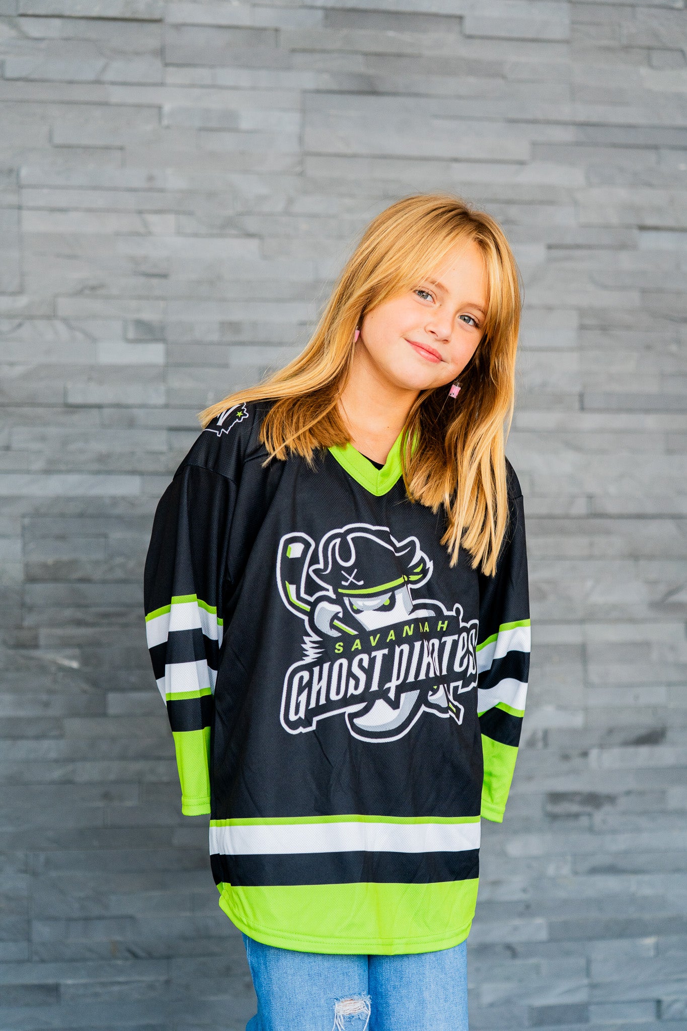 Savannah Ghost Pirates Youth Black Sublimated Jersey