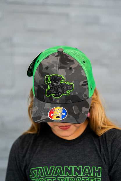 Ghost Pirates Zephyr Youth Camo Green Mesh Hat