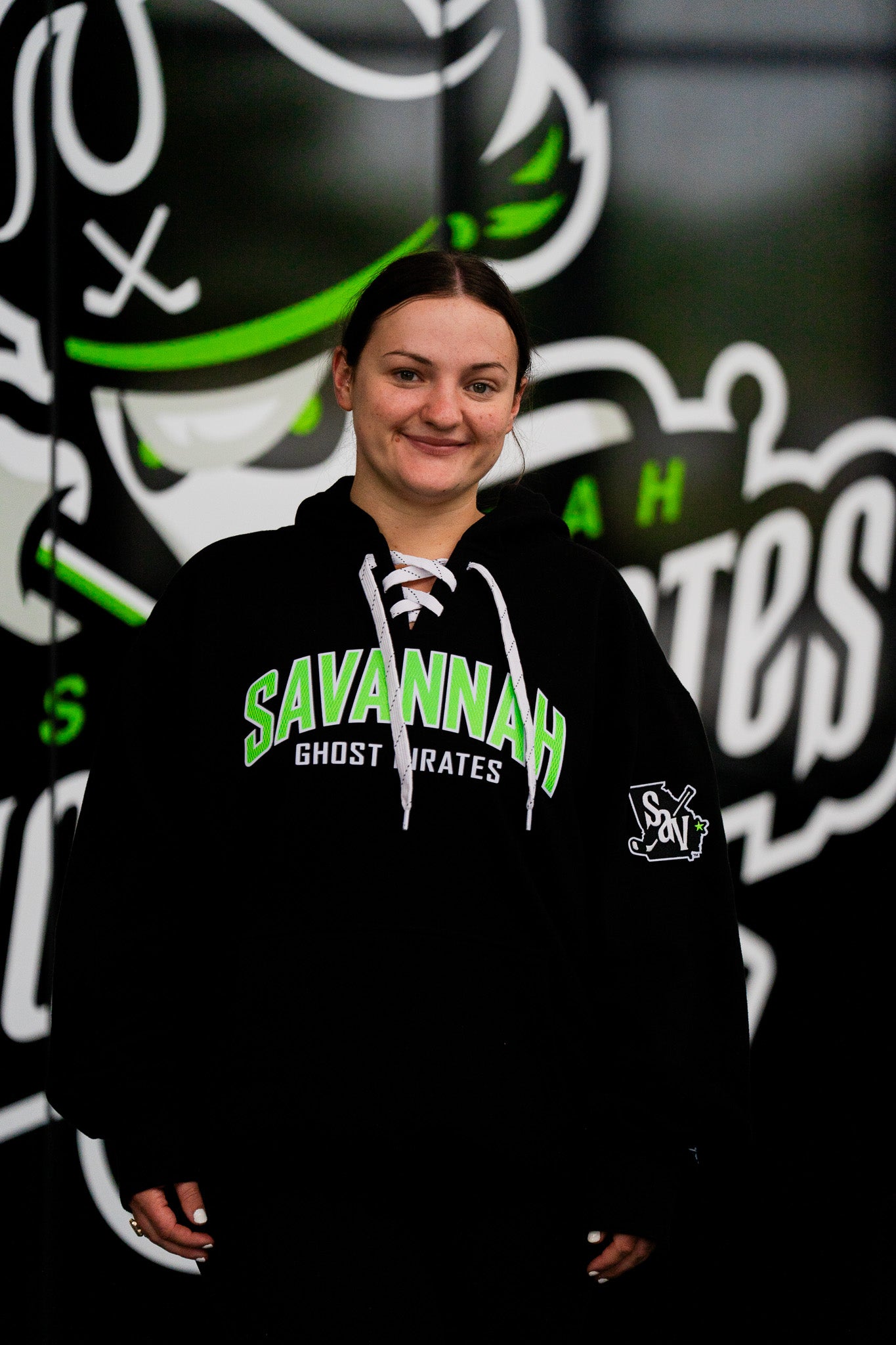Savannah Ghost Pirates Black Laceup Hoodie