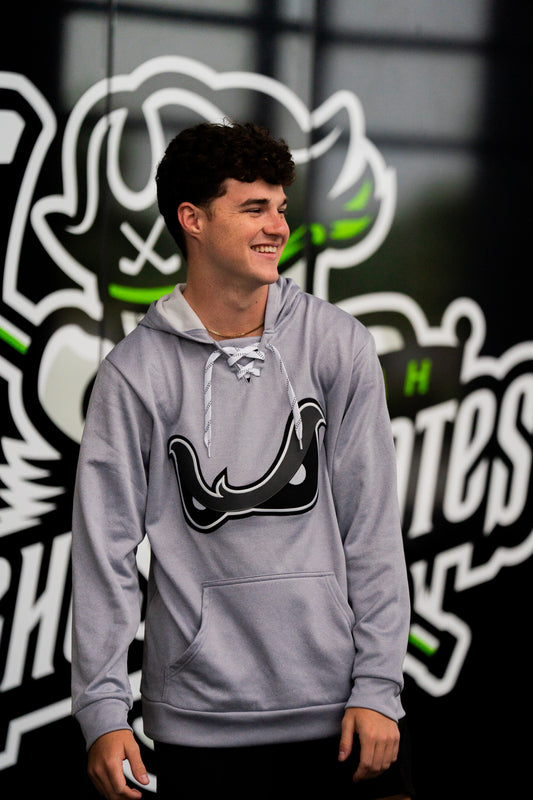 Ghost Pirates Athletic Knit Grey Eyes Lace-up Hoodie