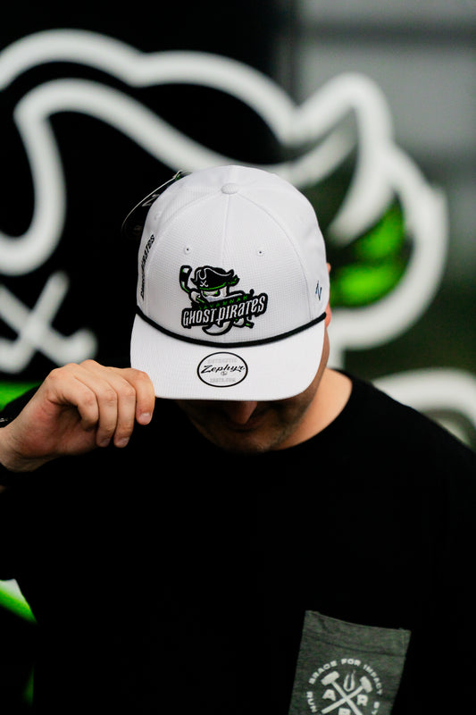 Savannah Ghost Pirates Zephyr White Backspin Snapback