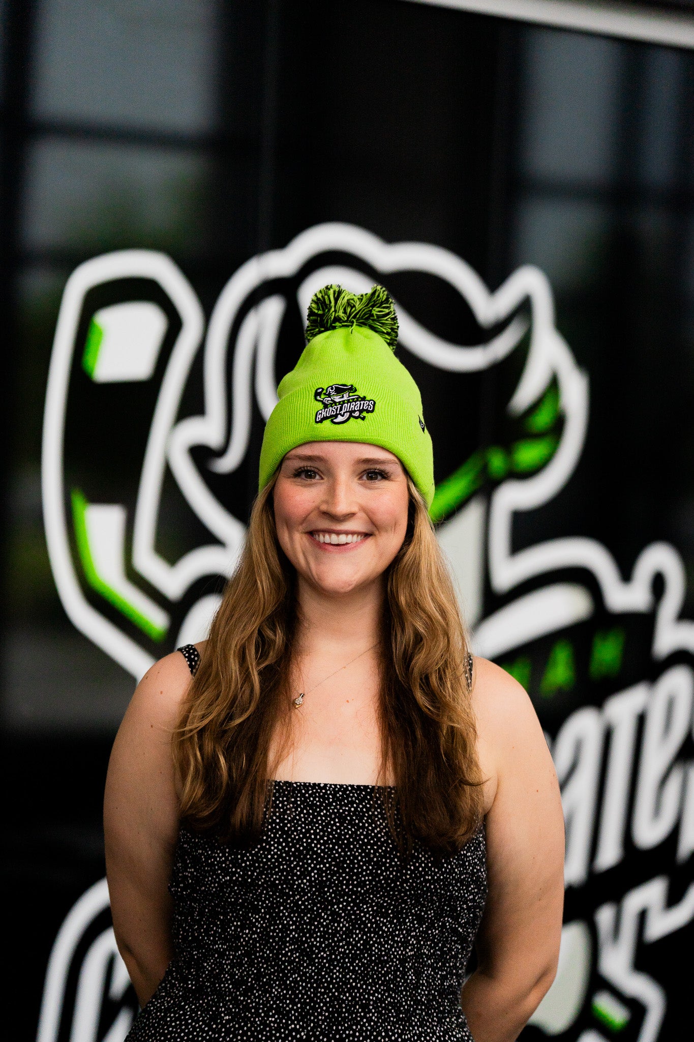 Savannah Ghost Pirates Zephyr Green Pom Beanie