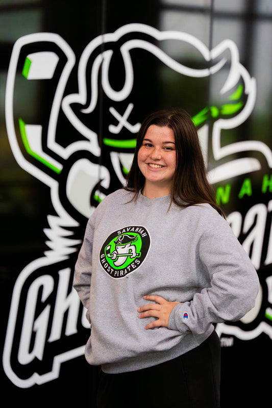 Savannah Ghost Pirates Silver Gray Champion Circle Crewneck