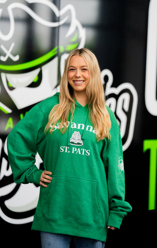 Savannah Ghost Pirates St. Pats Heathered Green Hoodie