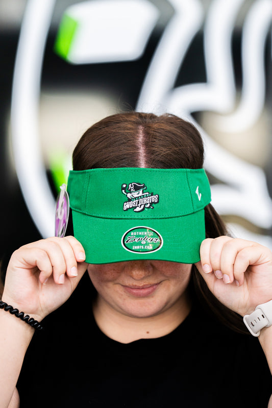 Ghost Pirates Zephyr Drill Kelly Green Visor