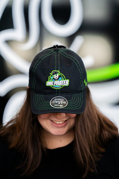 Savannah Ghost Pirates Retro Black w/ Green Contrast Stitching Hat
