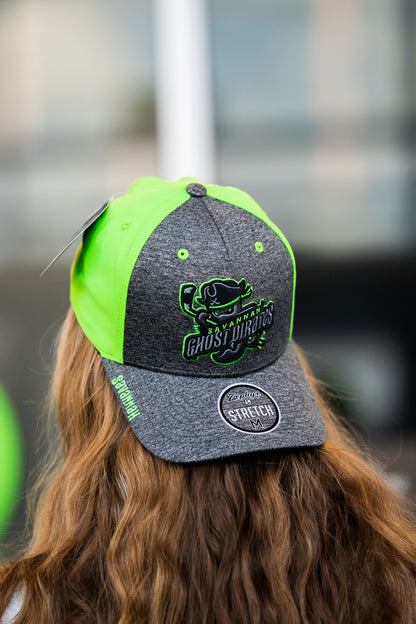Savannah Ghost Pirates Zephyr Heather Charcoal/Green Stretch Fit Hat