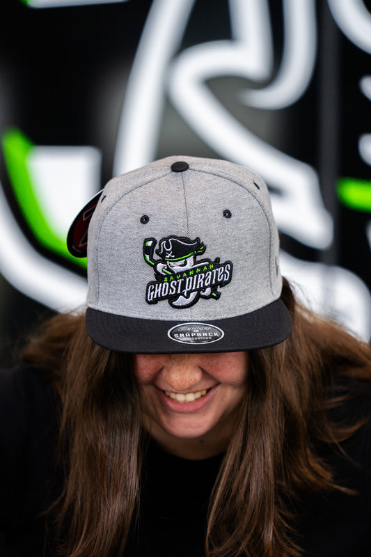 Ghost Pirates Zephyr Stature Grey Primary Logo Snapback Hat