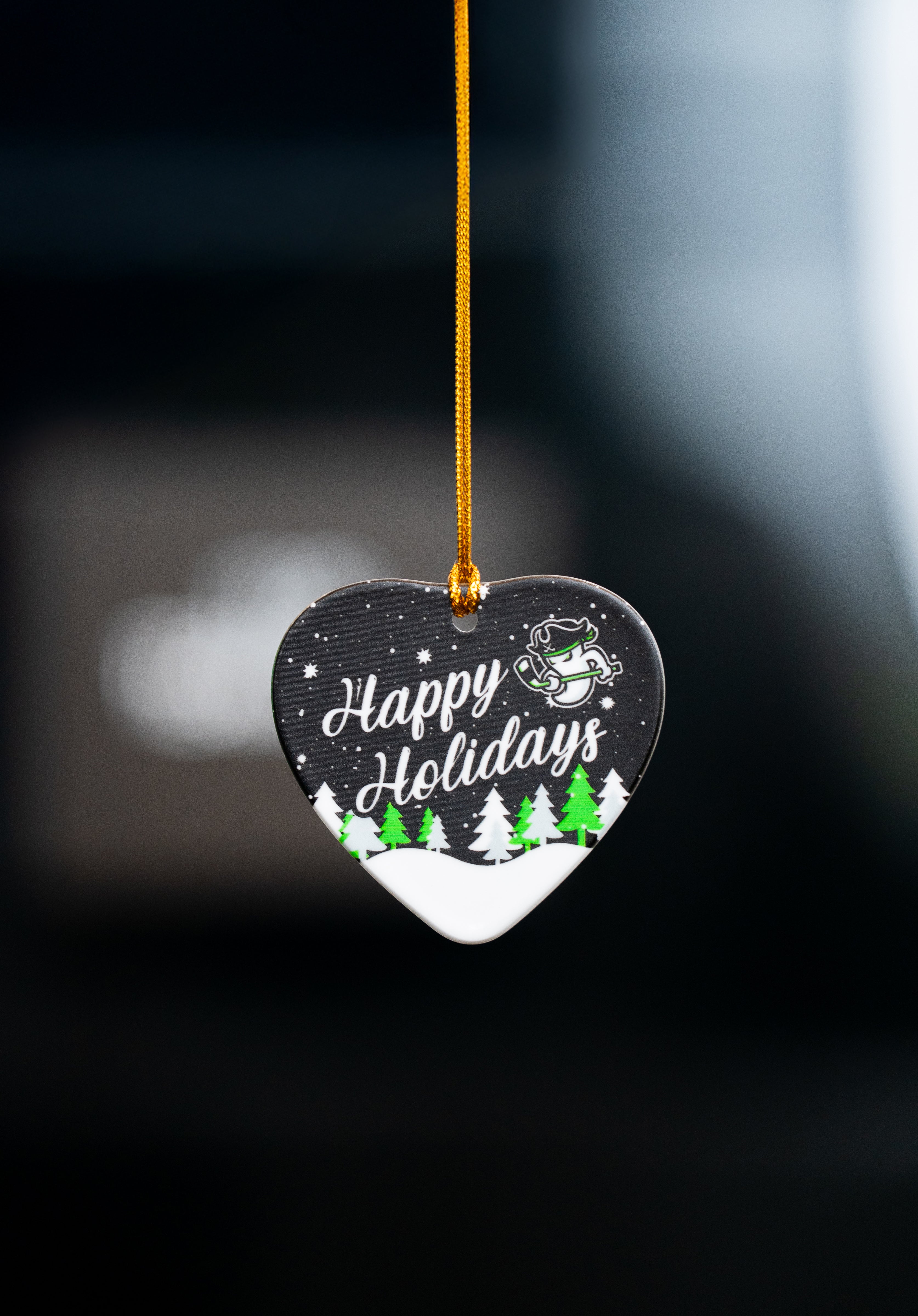 Ghost Pirates Heart-Shaped Happy Holidays Ornament