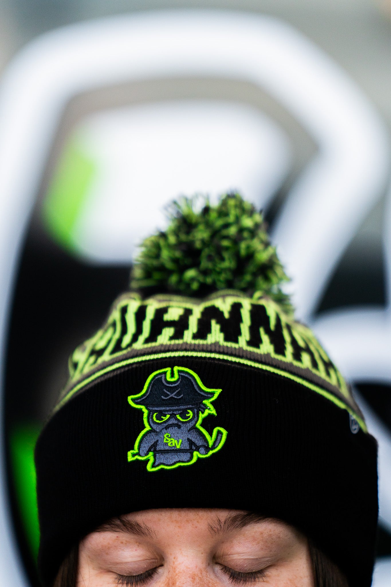 Ghost Pirates Roppongi Striped Beanie with Cuff and Pom