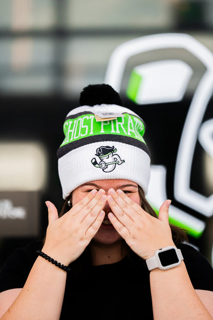 Savannah Ghost Pirates CCM White Pom Knit Beanie