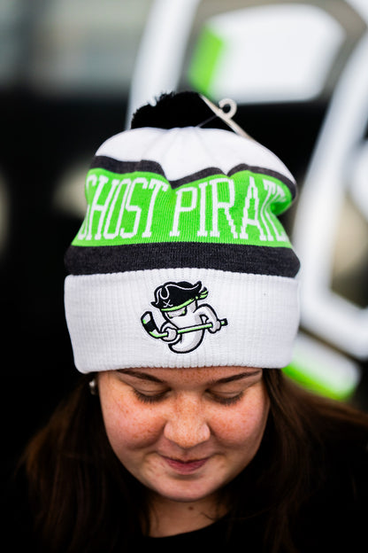 Savannah Ghost Pirates CCM White Pom Knit Beanie