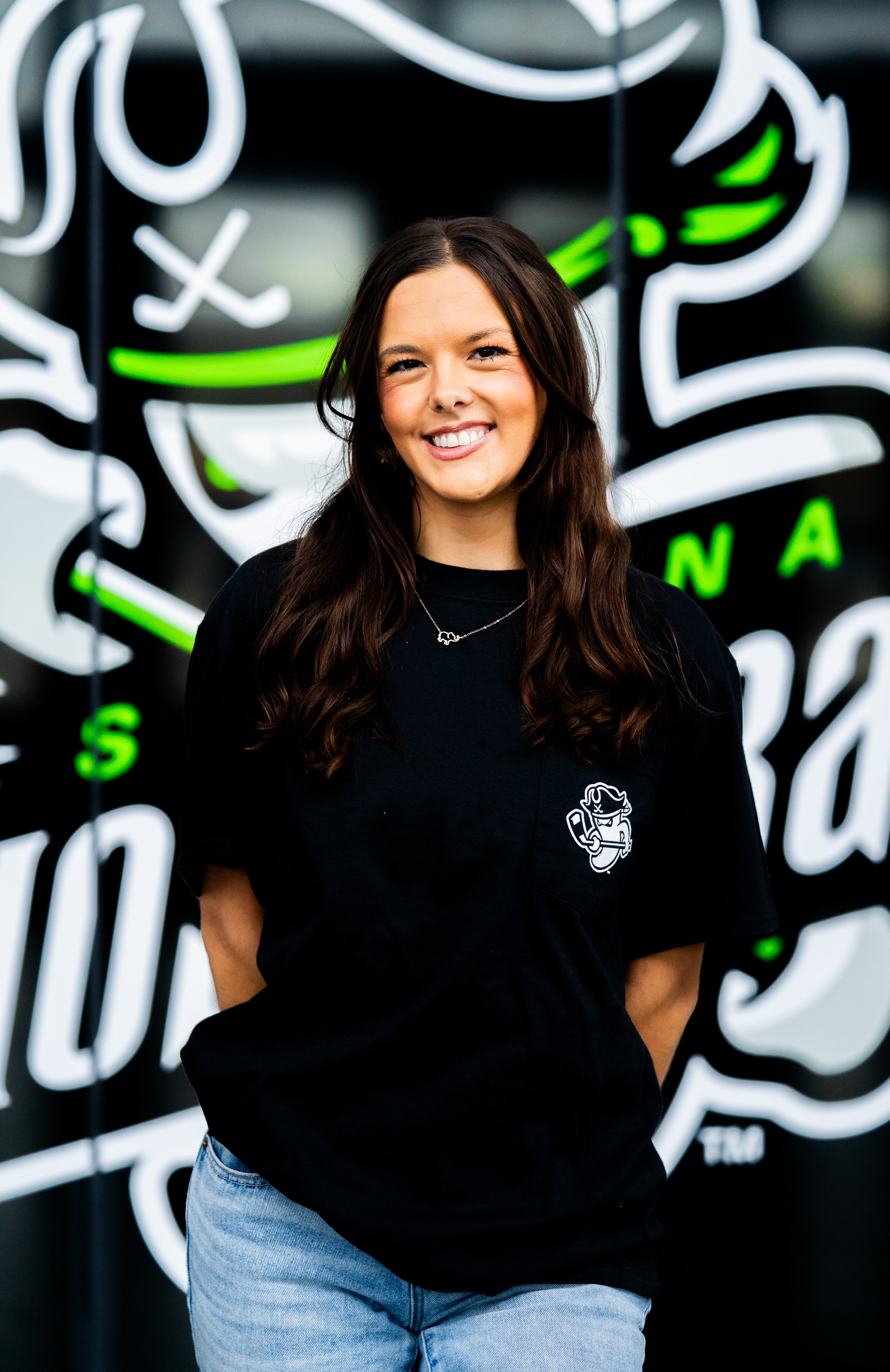 Savannah Ghost Pirates Black Distressed Logo Pocket Tee