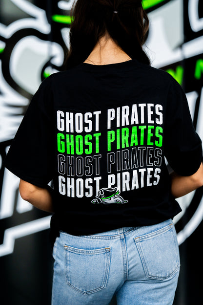 Savannah Ghost Pirates Black Distressed Logo Pocket Tee