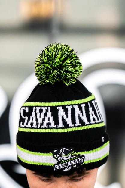 Savannah Ghost Pirates Zephyr Blk/Grn Freestyle Striped Beanie