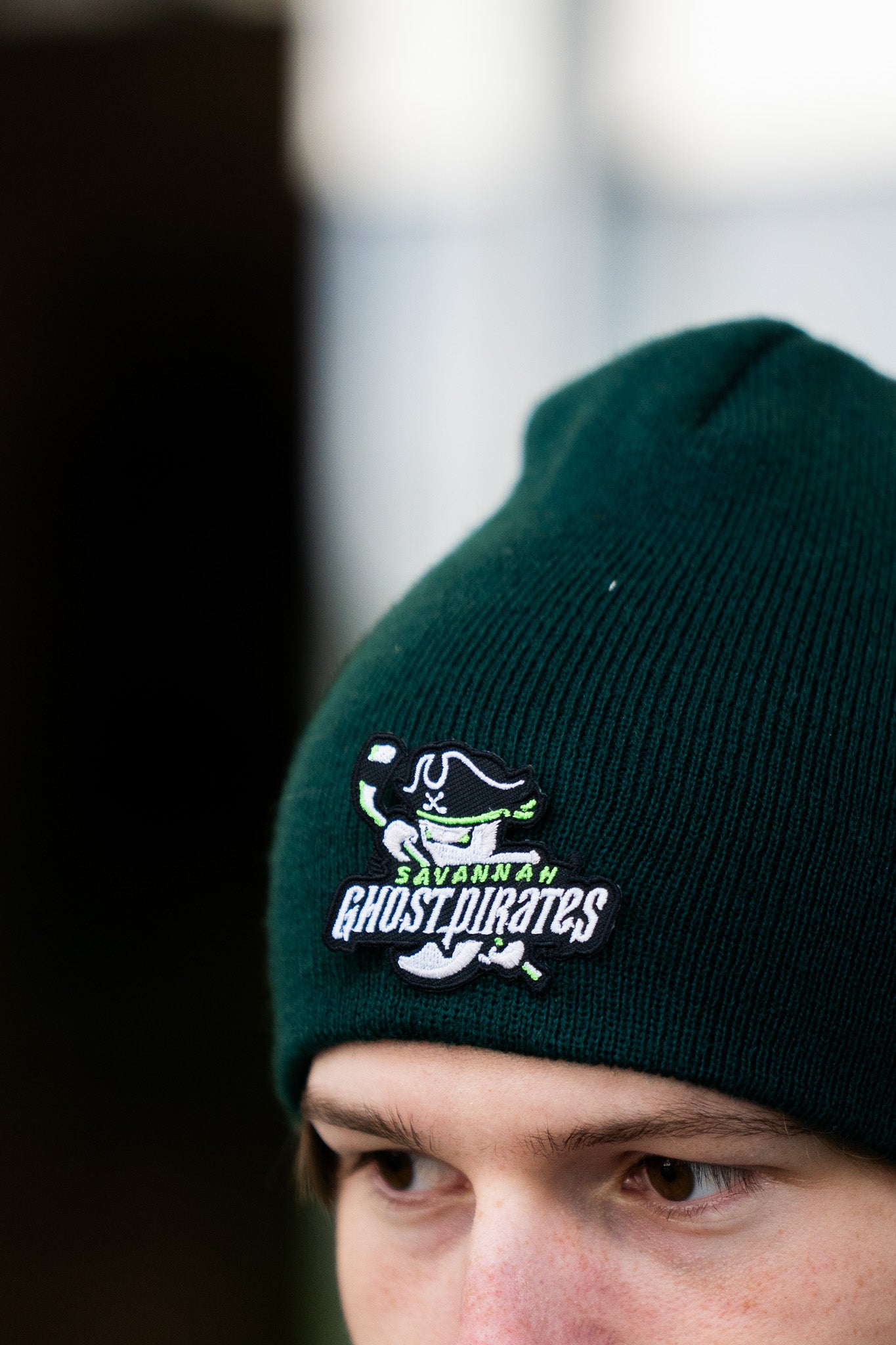 Ghost Pirates Forest Green Logo Beanie