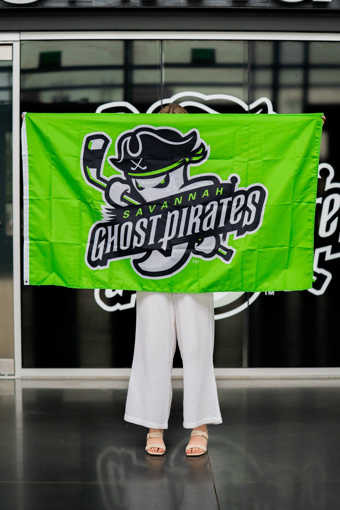 Savannah Ghost Pirates Green Logo Flag