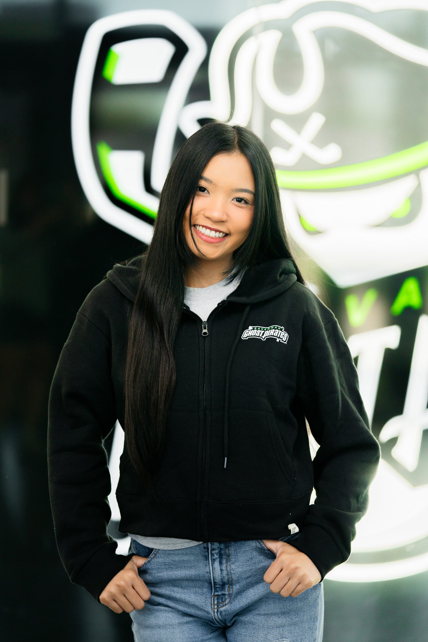 Ghost Pirates Women's Black Cropped Hoodie