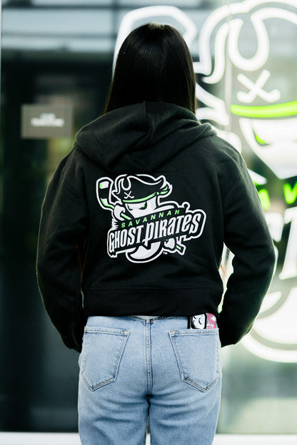 Ghost Pirates Women's Black Cropped Hoodie