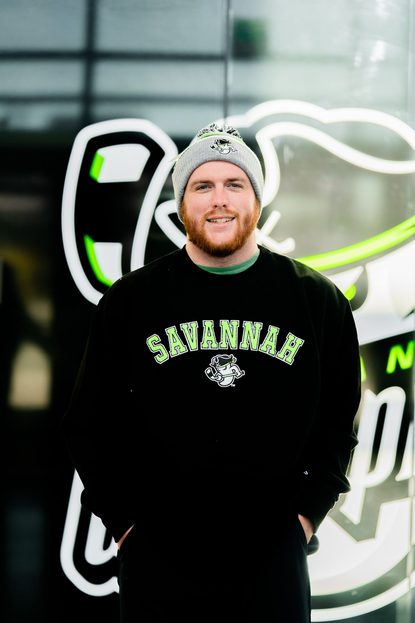 Ghost Pirates Black Chenille Text Crewneck