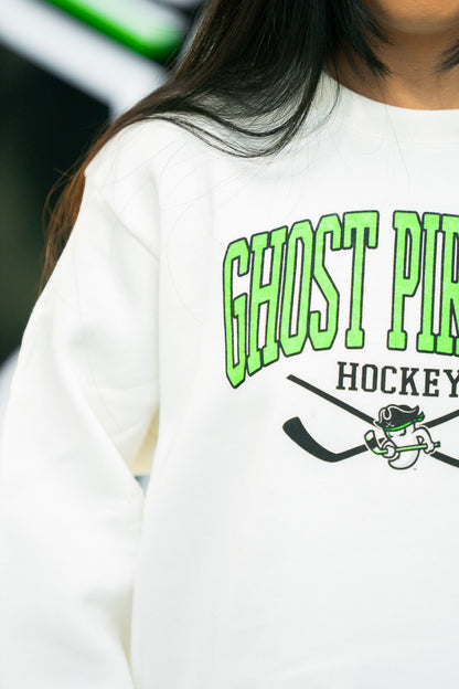Ghost Pirates Women's Ivory Cropped Crewneck