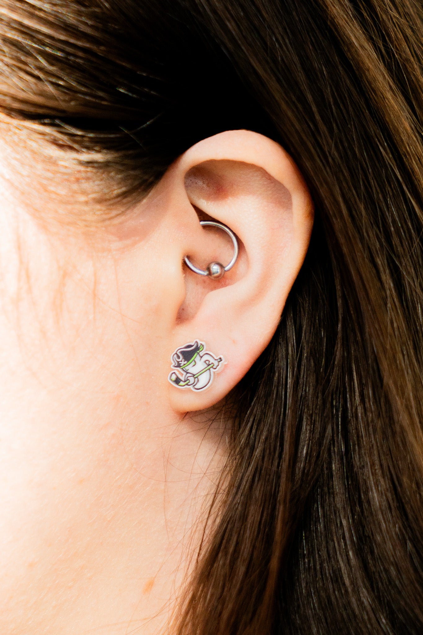 Ghost Pirates Hockey Stud Earrings