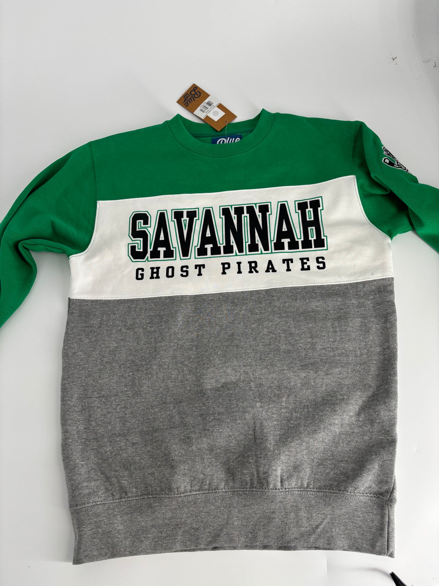 Ghost Pirates Blue 84 Savannah Stripe Crewneck