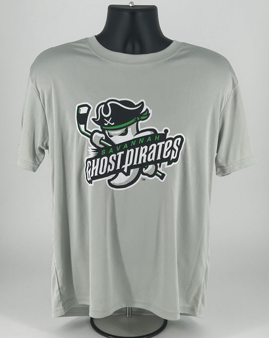 Ghost Pirates Grey Primary Logo Dry-Fit Short Sleeve