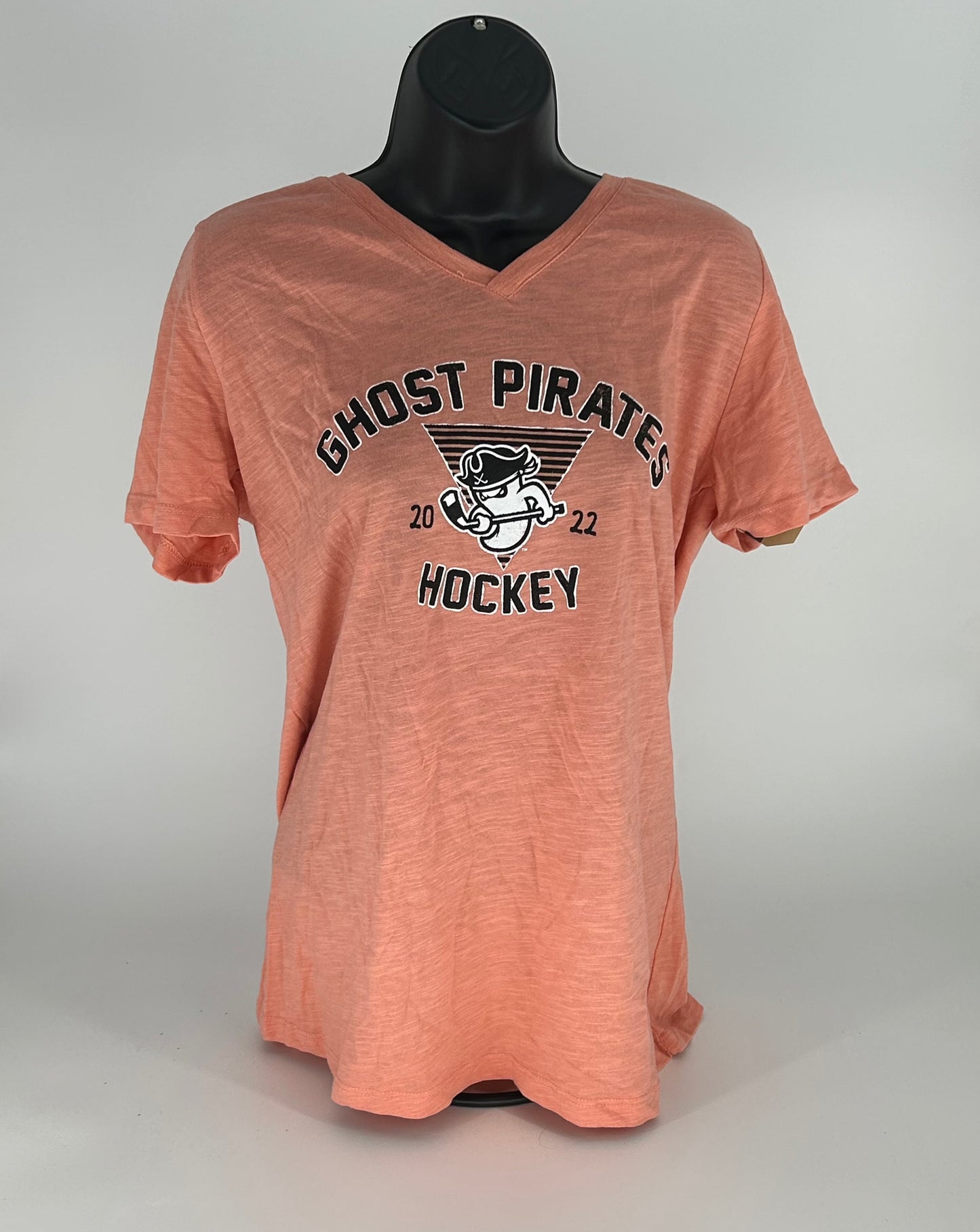 Ghost Pirates Women's Salmon V-Neck Tee