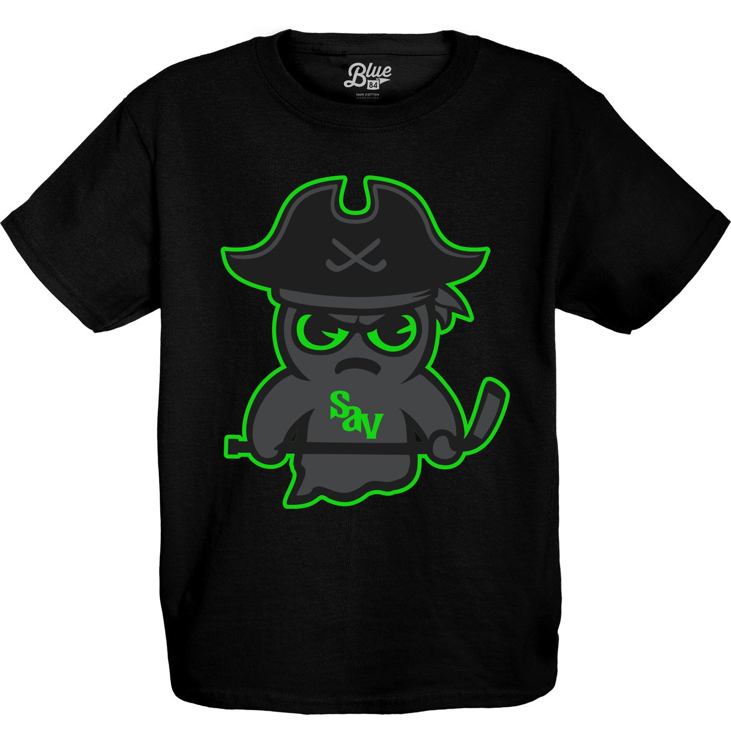 Savannah Ghost Pirates Neon Tokyodachi Black Youth Tee