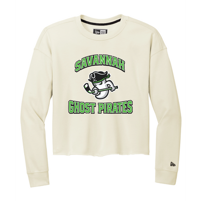 Ghost Pirates Women's Beige New Era Tri-Blend Crop Crew