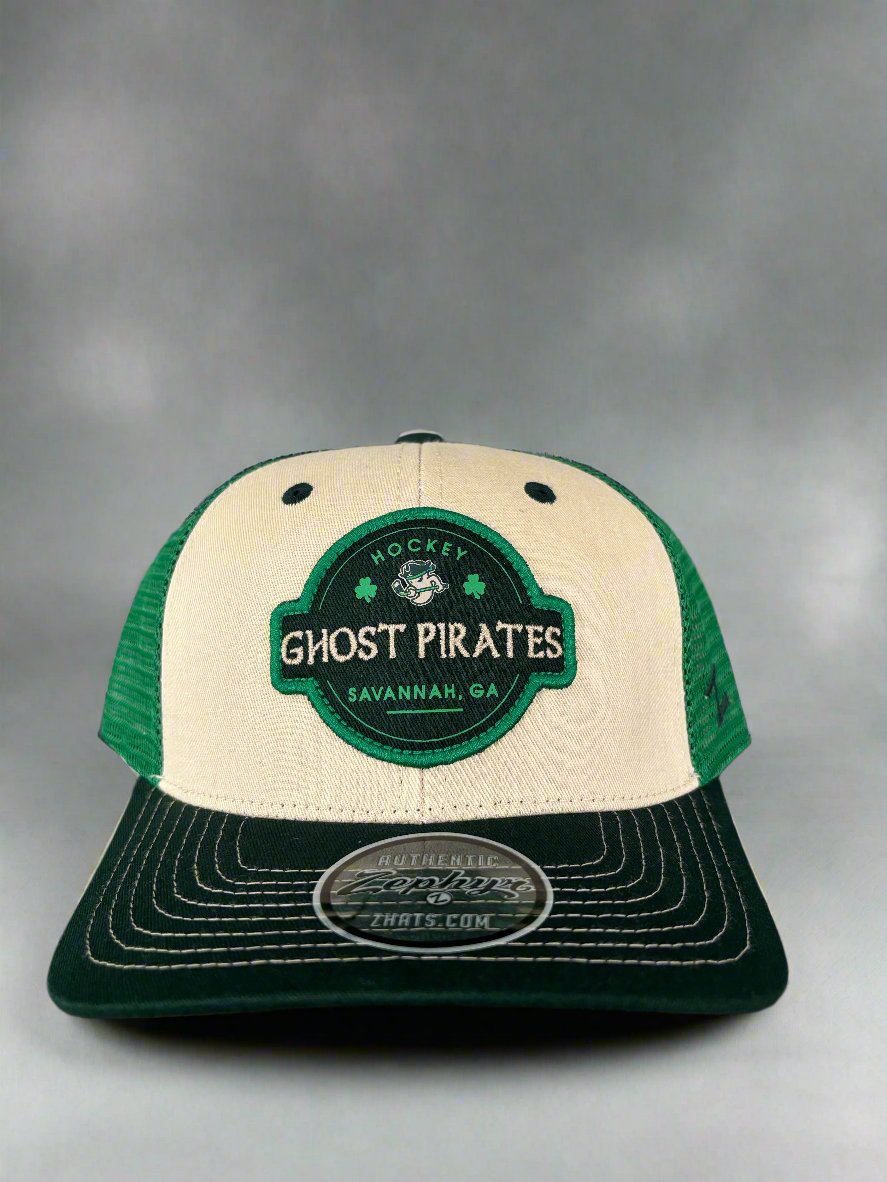 Ghost Pirates Zephyr St Patty's Circle Logo Hat