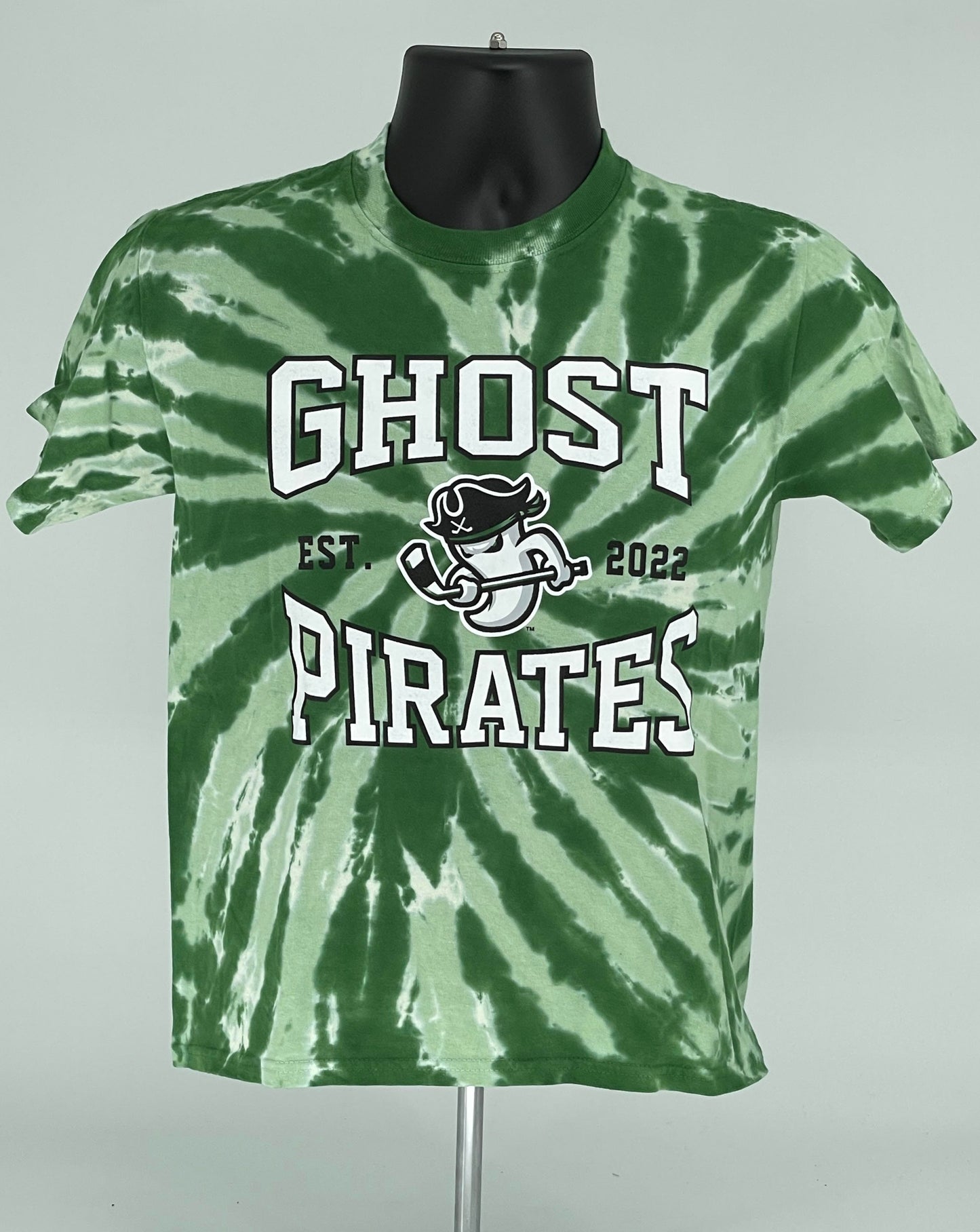 Ghost Pirates Youth Green Tie Dye Tee