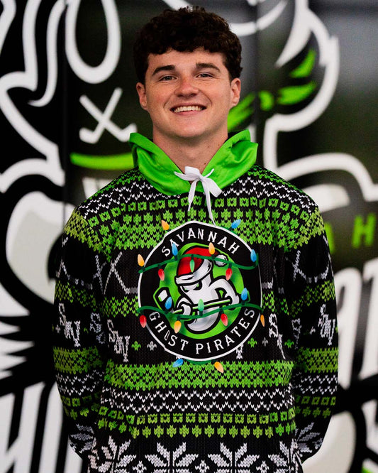 Savannah Ghost Pirates Holiday Sweater Sublimated Hoodie