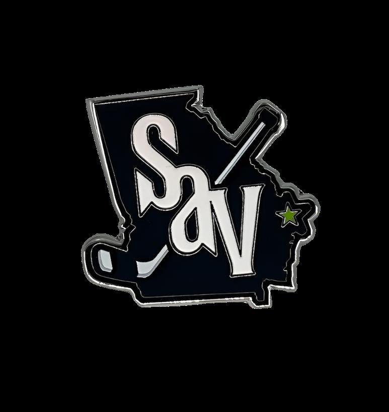 Savannah Ghost Pirates 1.25" SAV Logo Hard Enamel Lapel Pin