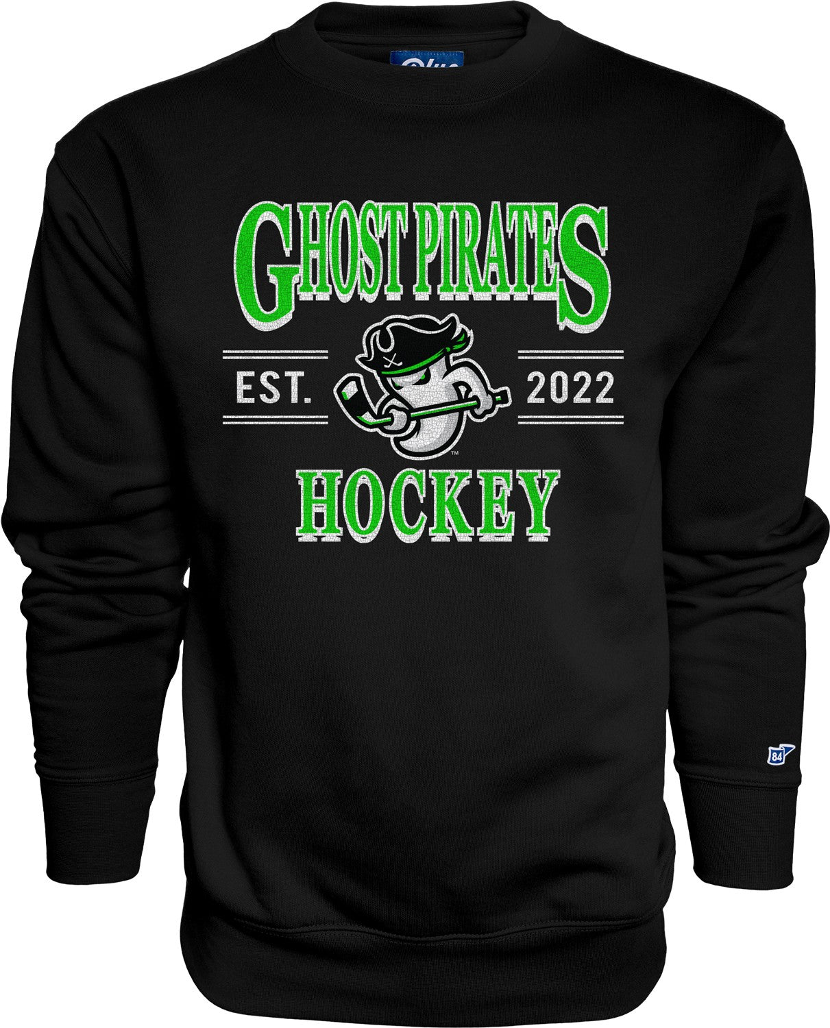 Savannah Ghost Pirates Time Flies Black Crewneck