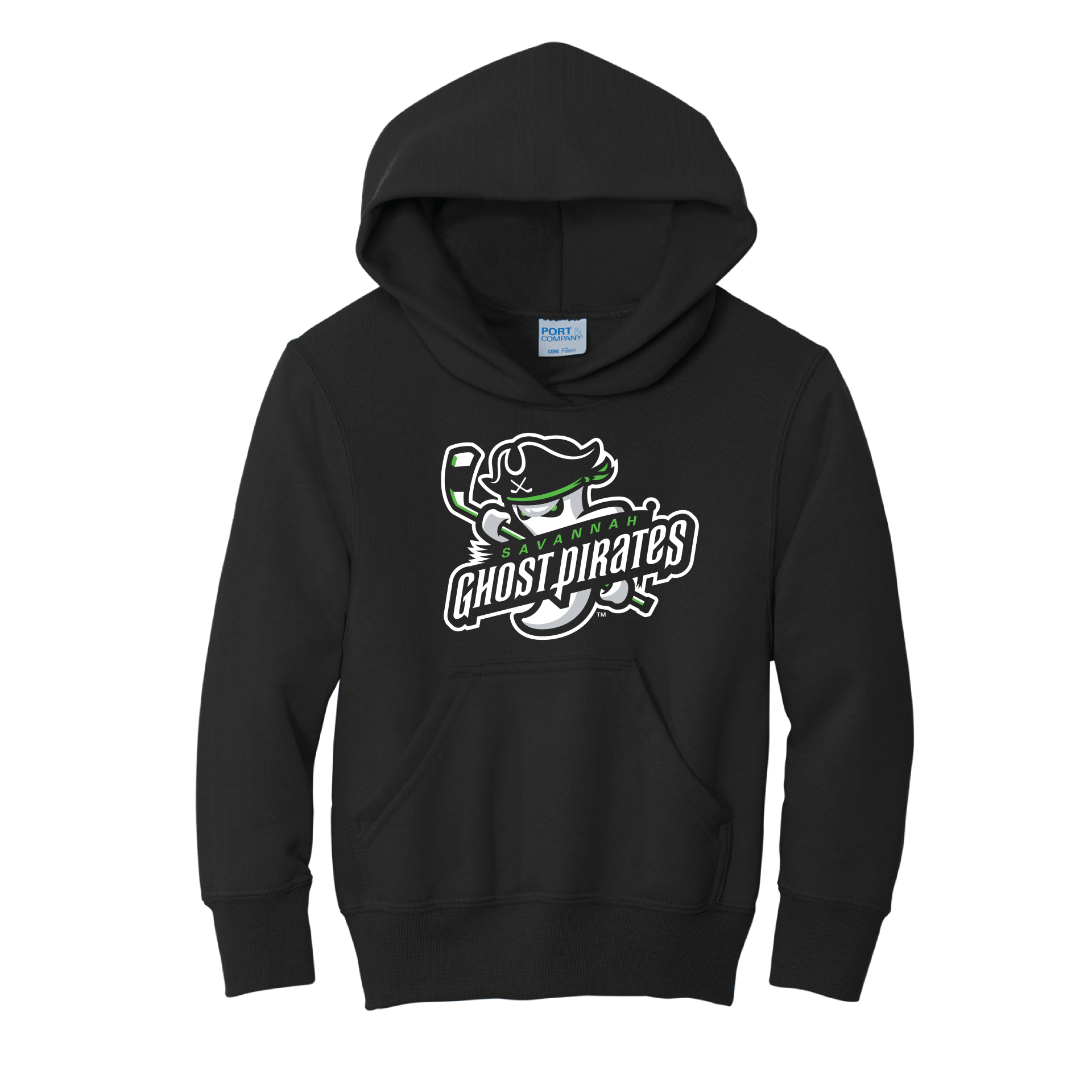 Savannah Ghost Pirates Youth Black Primary Hoodie