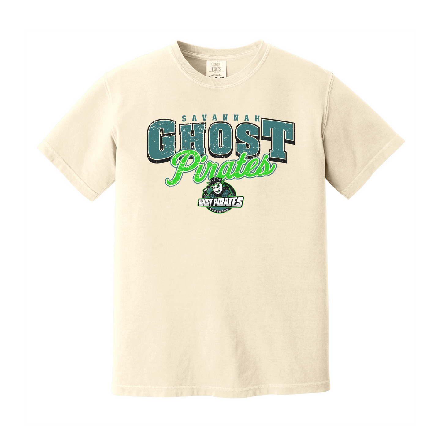 Savannah Ghost Pirates Comfort Colors Cream Retro Tee