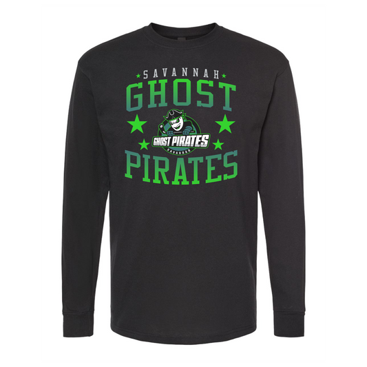 Savannah Ghost Pirates Retro Black Longsleeve Tee