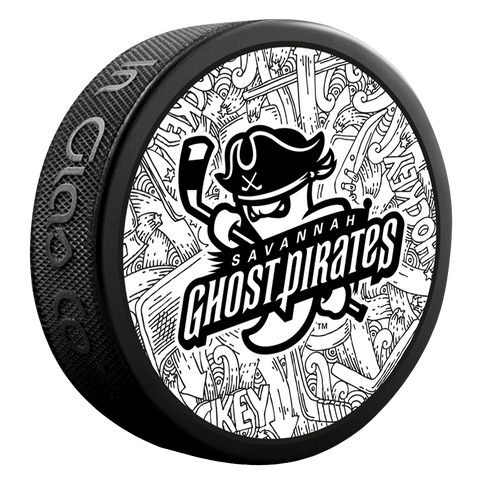 ECHL Savannah Ghost Pirates STRIPE 2022-2023 Souvenir Hockey Puck - NEW